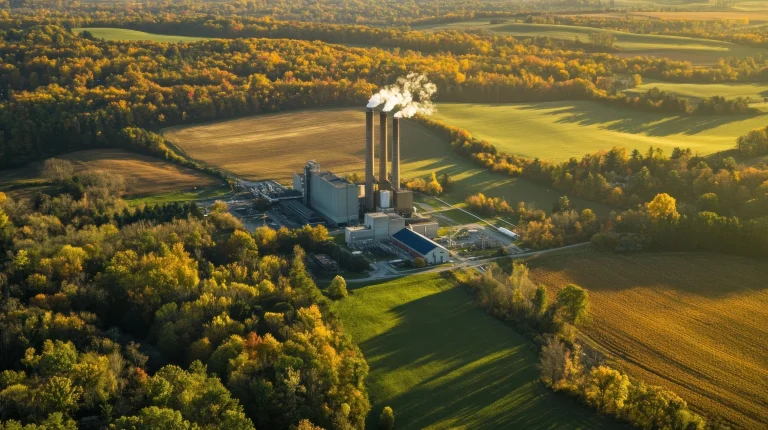 A big coal power plant and nature